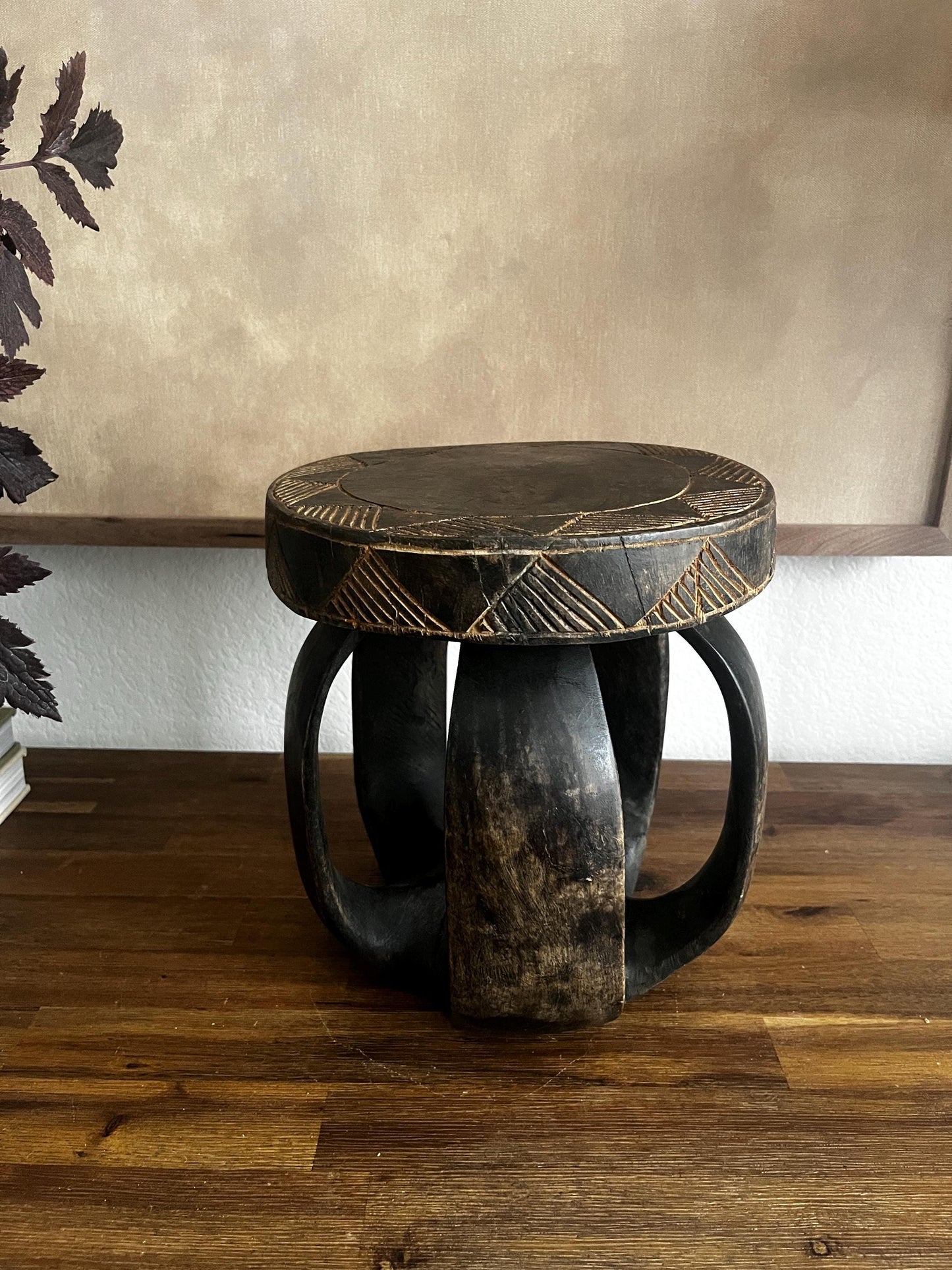 Rare Vintage African Baga Round Stool