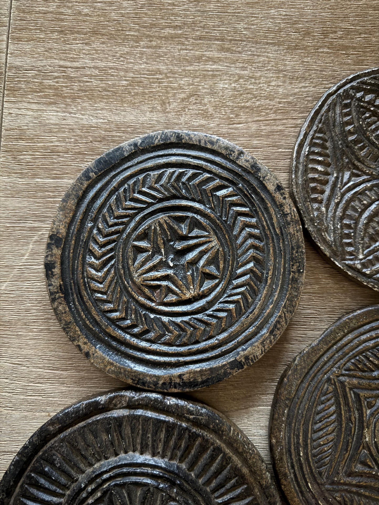 Antique Black Stone Biscuit Mold