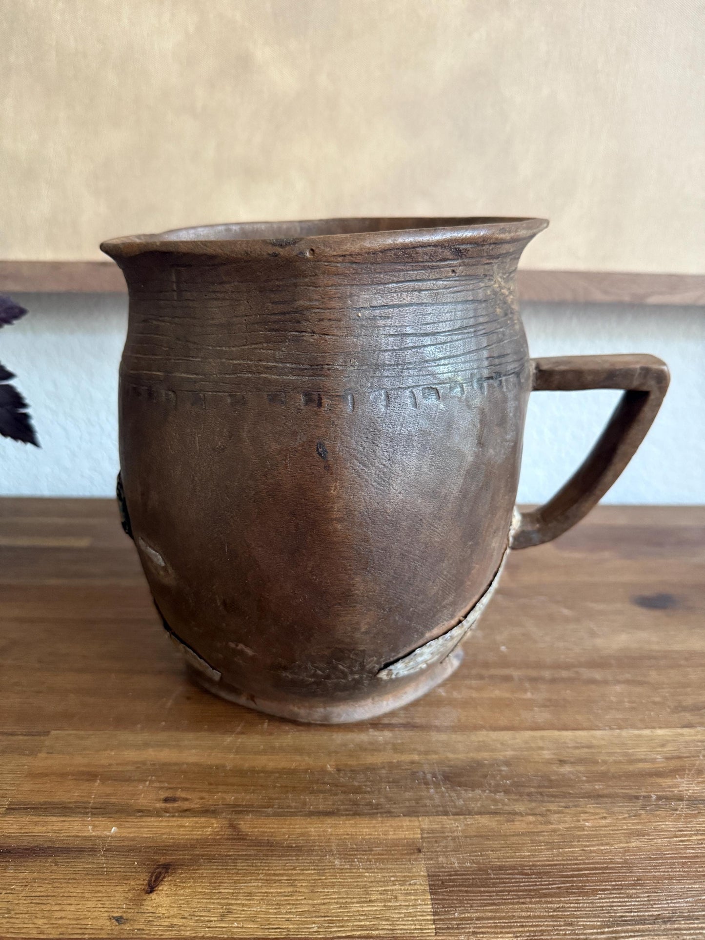 Antique African Wooden Village Pitcher