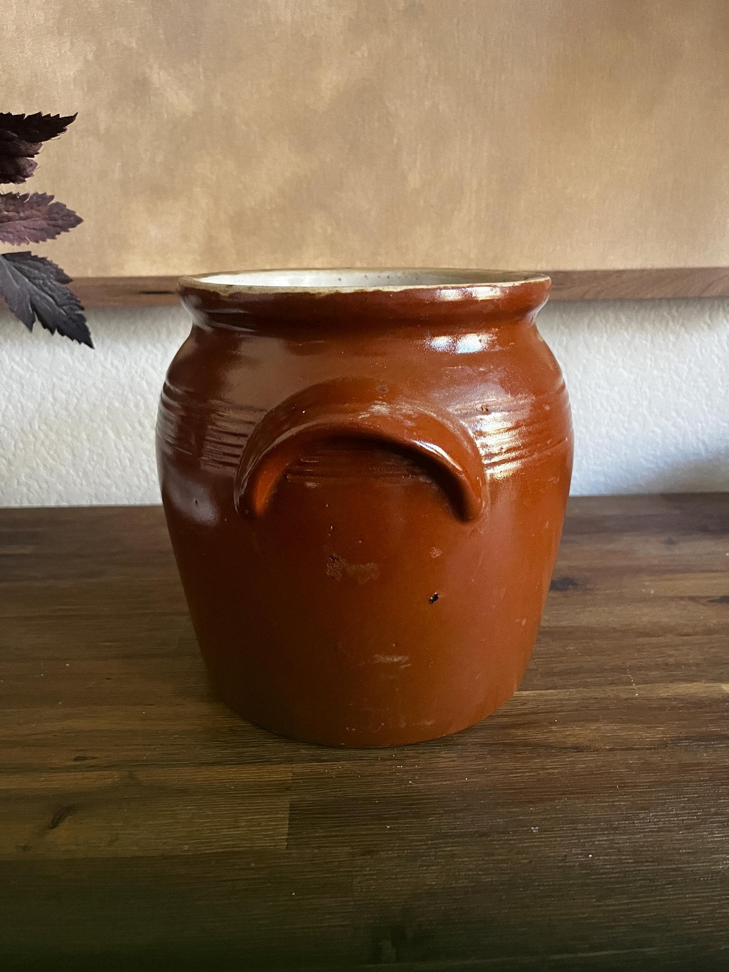 Antique French Confit Pot Brown
