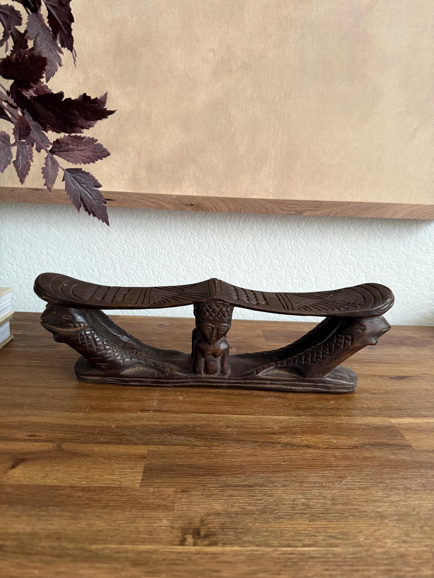 Hand Carved Chokwe Double Headrest Congo