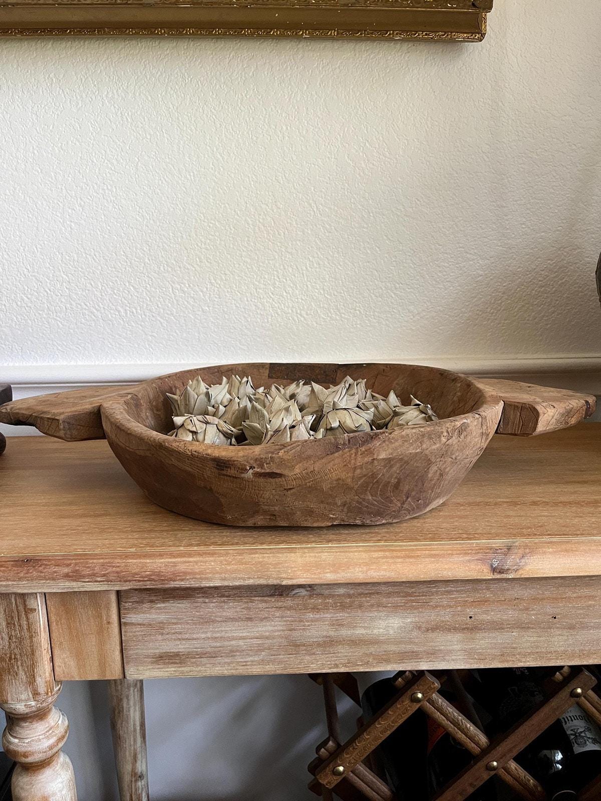 Large Vintage Wood Parat Bowl