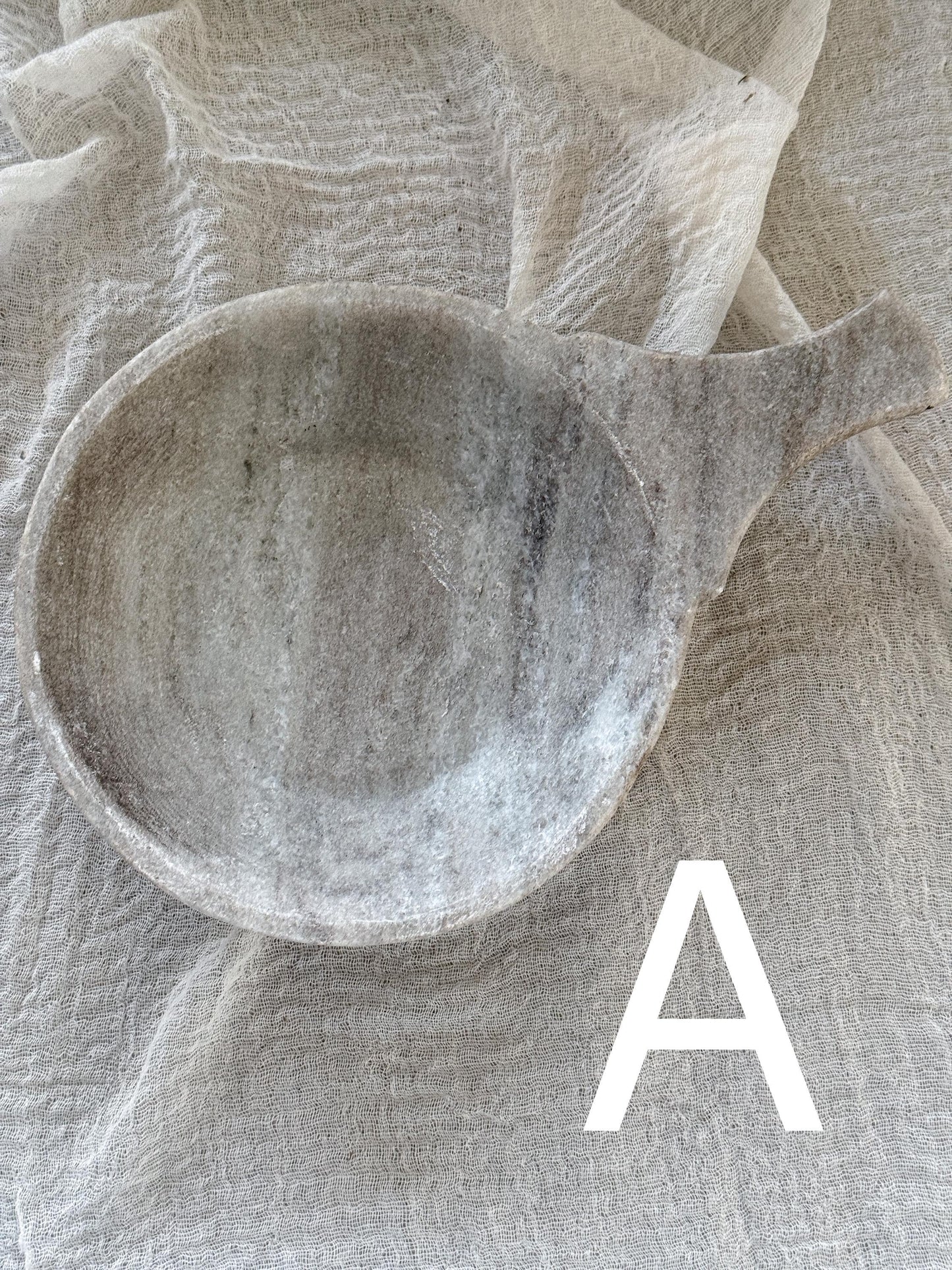 Vintage Marble Bowl With Handle