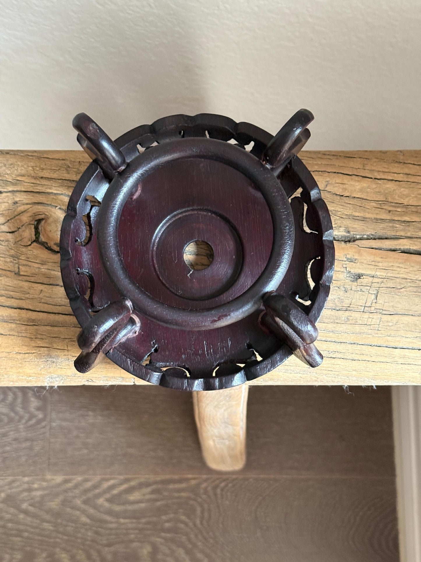 Small Mahogany Wood Plant Stand