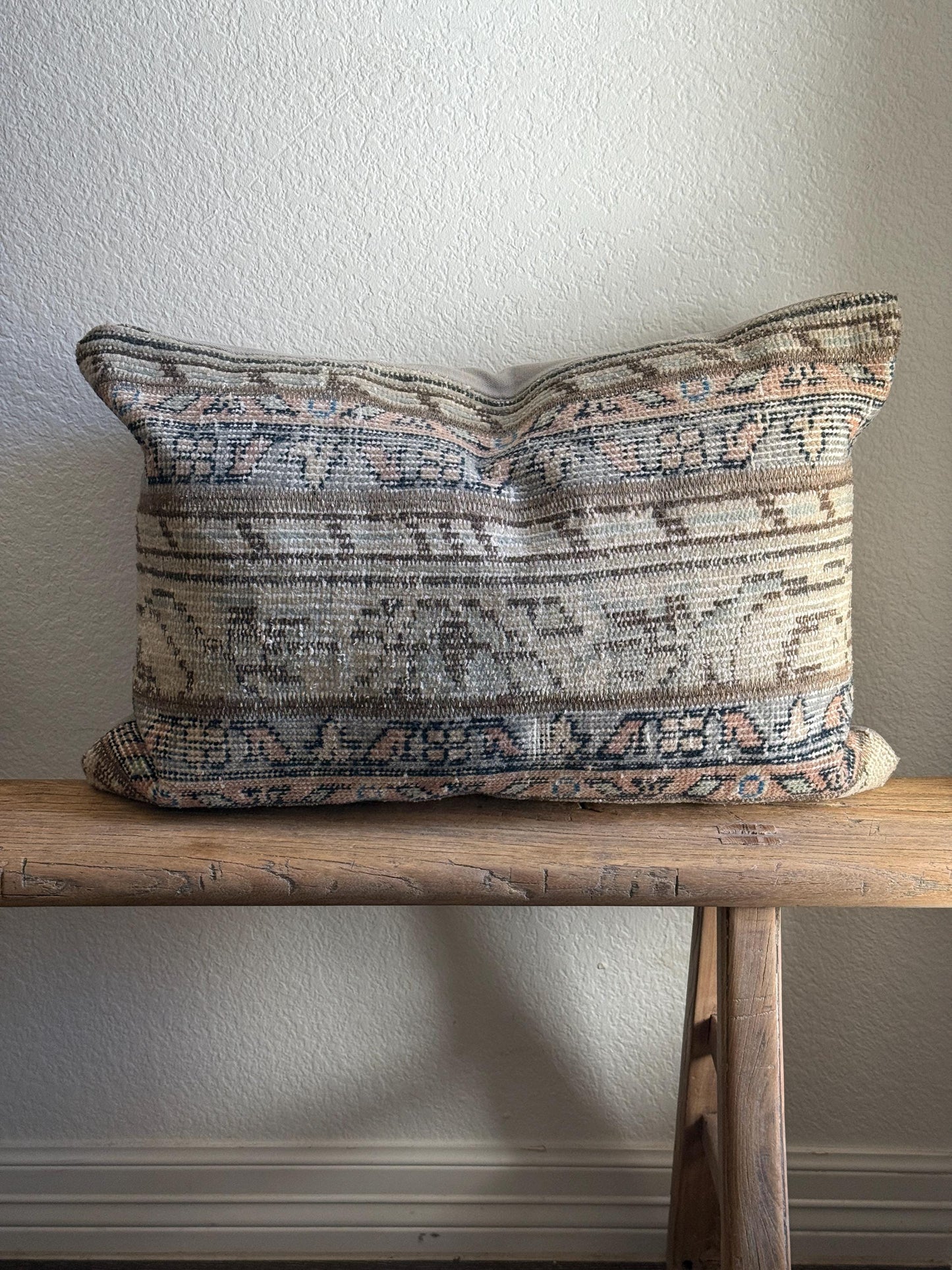 Turkish Rug Pillow Cover 16x24 Kilim